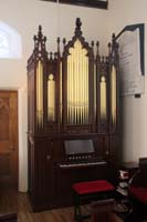 Gothic-cased chamber organ with gilded front pipes at Castledawson